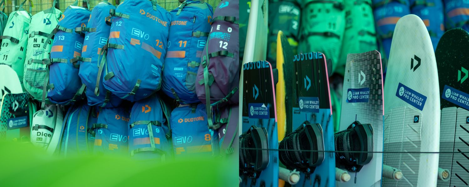 Duotone kites, boards and kitesurfing equipment available at Liam Whaley Pro Center Tarifa